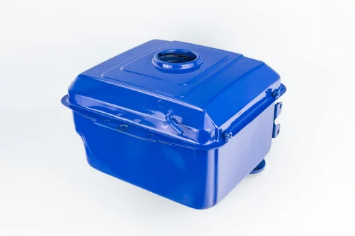 Бак топливный R195NM, 280x240x165мм, потайная горловина, отверстие под шланг топливный, синий, D190/195N, YQ-624154