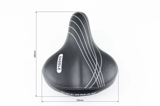 Сиденье ХВЗ 260x220мм, на металлическом основании, чёрное VELOMAN S007, ВЕЛОЗАПЧАСТИНИ, YQ-412176