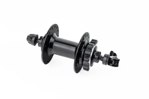 Втулка передняя MTB алюминиевая 14Gx32H, Disk-brake, 2 пром-подшипники 6200 2RS, крепл. эксцентрик, чёрная U-B12FQR,