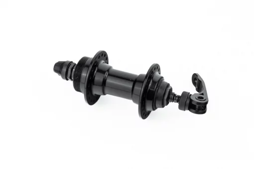 Втулка передняя MTB алюминиевая 14Gx36H, Disk-brake (резьба), 2 пром-подшипники 6200 2RS, крепл. эксцентрик, чёрная U-B23FQR,