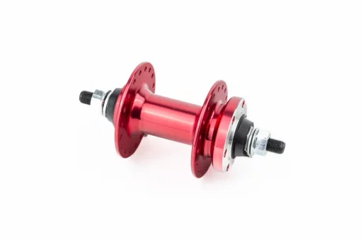 Втулка передняя MTB алюминиевая 14Gx36H, Disk-brake, 2 пром-подшипники 6200 2RS, крепл. гайка, красная U-B07F, ВЕЛОЗАПЧАСТИНИ,