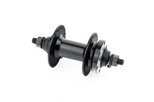 Втулка передняя MTB алюминиевая 14Gx36H, Disk-brake, 2 пром-подшипники 6200 2RS, крепл. гайка, чёрная U-B07F, ВЕЛОЗАПЧАСТИНИ,