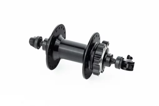 Втулка передняя MTB алюминиевая 14Gx36H, Disk-brake, 2 пром-подшипники 6200 2RS, крепл. эксцентрик, чёрная U-B12FQR,