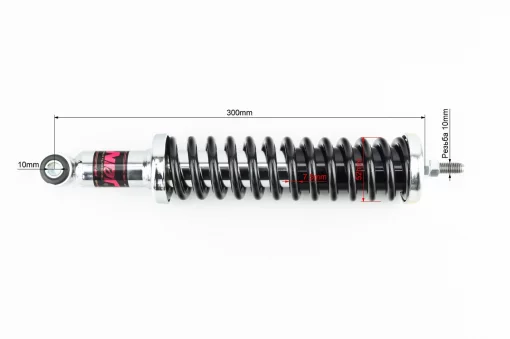 Амортизатор коляски 300мм * d52мм (втулка 10мм/різьба М10мм), чорний, чорна втулка, ІЖ, YQ-342411
