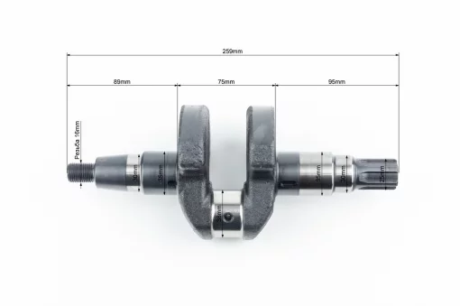 Коленвал 178F ZUBR-178H-WT (Dшейки-38мм, H-105,5мм) под шлиц, D178/186F, YQ-625040