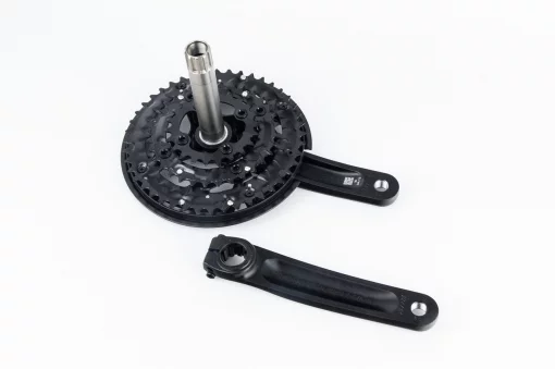 Шатуни "Hollowtech II" 170мм, 44.32.22T MTB+каретка PW-BB73, інтегрована вісь 24мм, алюмінієві, чорні Burner 401-TT-N,