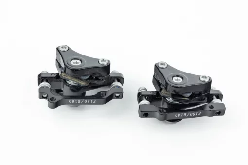 Гальмо Disk-brake переднє (F160/R140мм)+заднє (F180/R160мм), диски 160мм, кріпл. 6 болтів, чорні DX-2007, ВЕЛОЗАПЧАСТИНИ,