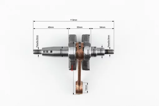 Коленвал 1E44F шатун жёлтый, ТРИМЕР, YQ-213592