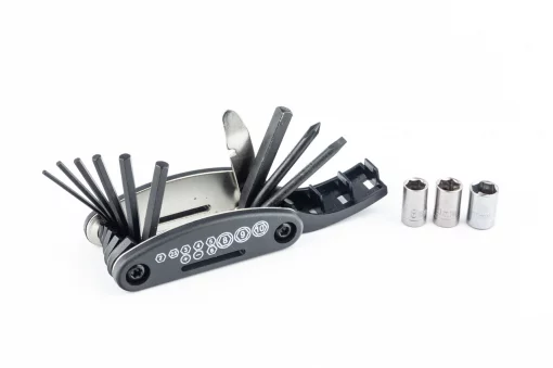 Ключ-набор 13 предметов (шестигранники 2,2.5,3,4,5,6мм, откидной спицной ключ, отвёртки прямая и фигурная, головки 8,9,10мм,