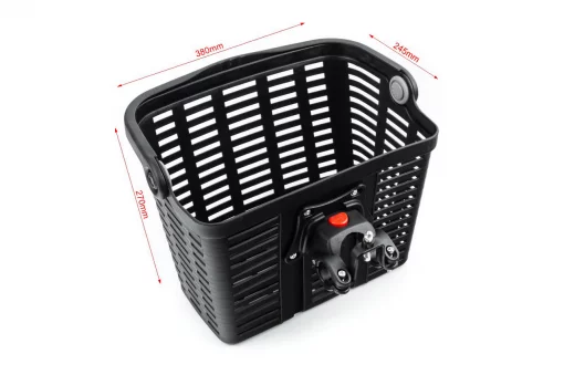 Корзина передняя с ручкой пластмассовая, крепл. быстросъёмное на руль, чёрная BL-045, ВЕЛОАКСЕСУАРИ, YQ-409738