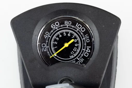 Насос ножний "підлоговий" алюмінієвий з манометром, 160 psi/11 bar, під штуцера Schrader&amp;Presta, синій, ВЕЛОІНСТРУМЕНТ, YQ-407310