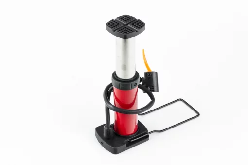 Насос ножний "підлоговий" алюмінієвий, під штуцера Schrader&amp;Presta, червоний H-PU07, ВЕЛОІНСТРУМЕНТ, YQ-407309