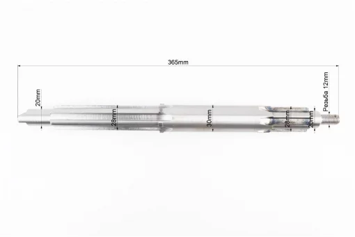 Вал КПП первичный (с валом отбора мощ.) 365мм (Kentavr, Forte), М12, Мототрактор, YQ-608258