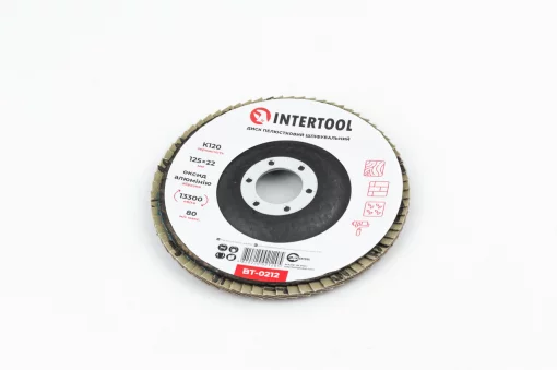 Диск шліфувальний пелюстковий 125x22мм K120 (BT-0212), Витратні матеріали, YQ-703114