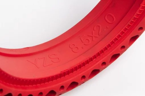 Шина з перфорацією для амортизації 8,5"х2 дорожня, червона YZS Xiaomi Mijia M365/187 (електросамокат), ВЕЛОШИНИ, YQ-413016