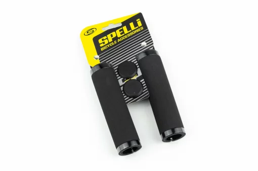 Ручки руля 130мм с зажимом Lock-On с двух сторон, неопреновые, чёрные SBG-672, ВЕЛОЗАПЧАСТИНИ, YQ-406235