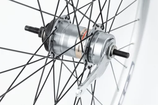 Колесо 28" заднє V-brake, обід "крапля" алюмінієвий, втулка на 3 швидкості Shimano Nexus 14Gх36H, кріпл. гайка, "GRAVITY",