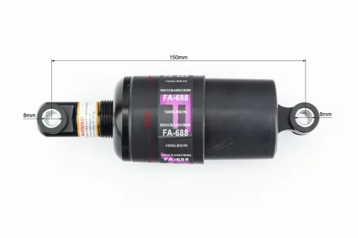 Амортизатор закрытый 150мм регулируемый, чёрный FA-688 (без болтов), ВЕЛОЗАПЧАСТИНИ, YQ-412531
