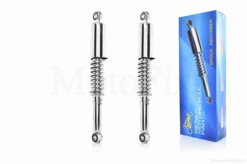 Амортизатори задні Delta 345mm, регульовані, довга склянка, хром "LIPAI", QT-022364