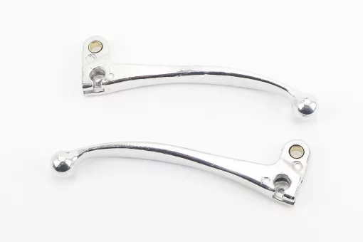 Важелі керма лівий, правий к-кт 2шт (під диск. / барабан. гальмо) Suzuki AD50 "хром", FIX-210703