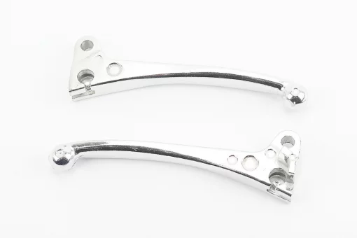 Важелі керма лівий, правий к-кт 2шт (барабан. гальмо) Honda DIO "хром", FIX-210704