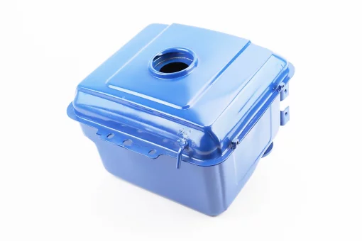 Бак паливний R190N, 270x210x165mm, потайна горловина, отвір під кран паливний, СИНІЙ, FIX-604006
