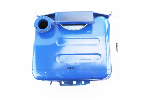 Бак паливний R190N, 270x210x165mm, потайна горловина, отвір під кран паливний, СИНІЙ, FIX-604006