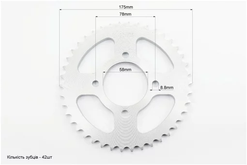 Зірка задня JD125 - 428-42Т - d=58; 4отв.*78mm, FIX-998660