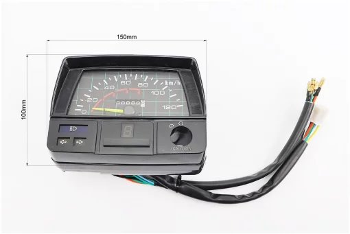 Спидометр в сборе "квадрат" 120 км/ч (фишка "мама" + 7 проводов), FIX-998704