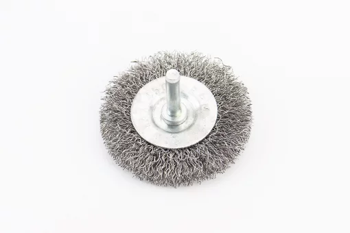 Щітка дискова зі стрижнем 1/4" D-60мм з рифленого дроту 19-9806, FIX-703067