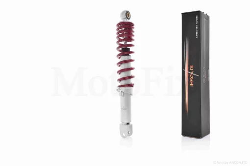 Амортизатор задний Honda, GY6 регулируемый 340mm (красный) "KIYOSHI", QT-026108