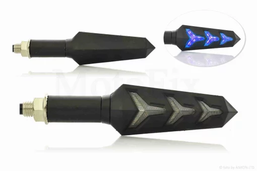 Повороти діодні пара #D-148 гнучка ніжка, динамічні, сині, QT-026175