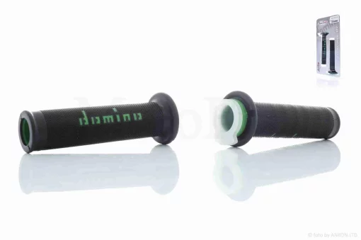 Грипсы (ручки руля) универсальные #5 "DOMINO" (черно-зеленые), QT-022140