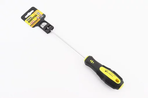 Отвёртка магнитная шлицевая SL4х150мм ручка с TPR покрытием 48-5415, FIX-702040