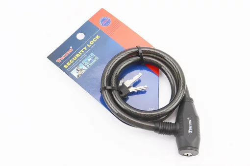Замок противоугонный тросовый 800х10мм под ключ, TY420, FIX-409150