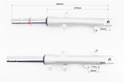 Амортизатор передний (перья), к-кт 2шт 445мм STORM 150, FIX-317390