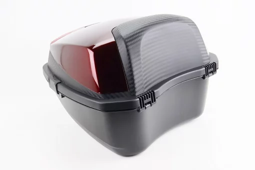 Кофр средний (пластмассовый) 430*400*290мм, бордовый с вставкой "КАРБОН", FIX-210946