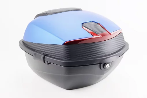 Кофр середній (пластмасовий) 430*400*290мм, синій з вставкою "КАРБОН", FIX-210947