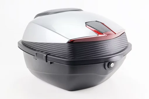 Кофр средний (пластмассовый) 430*400*290мм, серый с вставкой "КАРБОН", FIX-210948