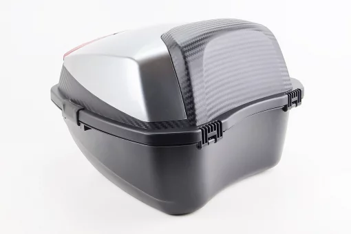 Кофр средний (пластмассовый) 430*400*290мм, серый с вставкой "КАРБОН", FIX-210948