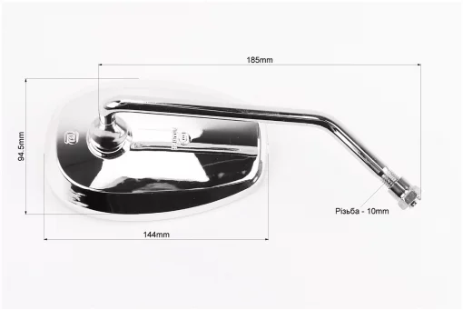 Зеркала к-кт "ОВАЛ" хром-пластик, м10 (ССС - знак качества), FIX-301126