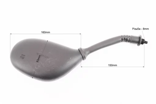 Зеркала к-кт DIO- черные "капли", м8 "длинная ножка в чехле резиновом" (ССС - знак качества), FIX-354287