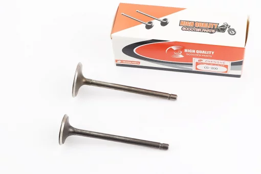 Клапана выпускной (НЕМАГНИТный) (h-88.5; d-27), впускной (h-88.5; d-31,5) к-кт 2шт CB-150/200cc, FIX-998579