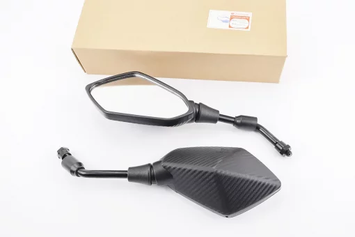 Зеркала к-кт на мотоцикл "призма" карбон, м10 (ССС - знак качества), FIX-998623