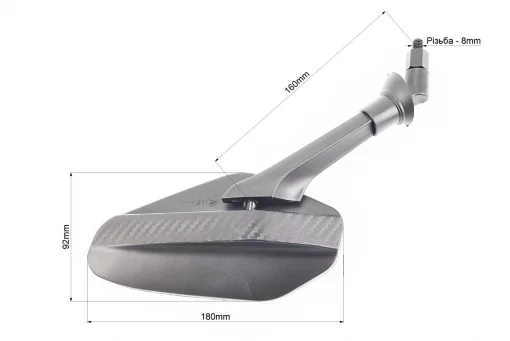Зеркала к-кт "ПРИЗМА" черный, м8 (ССС - знак качества), FIX-998624