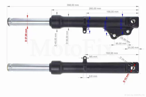 Амортизаторы передние (перья) WIND d27 "LIPAI", QT-014159
