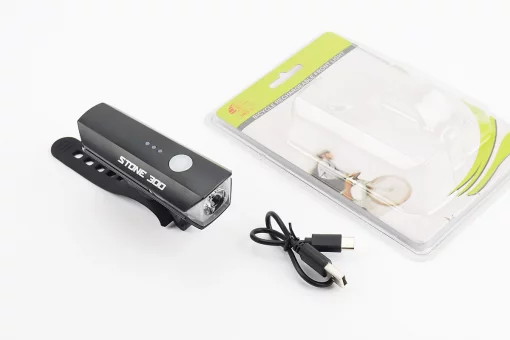 Фонарь передний 1 диод, Li-ion 3.7V 1800mAh зарядка от USB, влагозащитный, чёрный JY-7203, FIX-210979