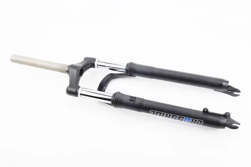 Вилка 27,5" амортизационная, без резьбы 1-1/8" (28,6мм), шток 210мм, с ходом 50мм, Disk-brake, M Lockout, чёрная N781, FIX-210990