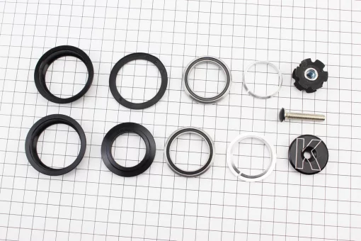 Кермова колонка 1-1/8" (44/28,6x44/30) безрізьбової вилки, напівінтегровані, пром-підшипники, чорні KL-B310, FIX-403872