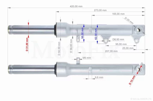Амортизаторы передние (перья) LEGEND d31 "LIPAI", QT-015310